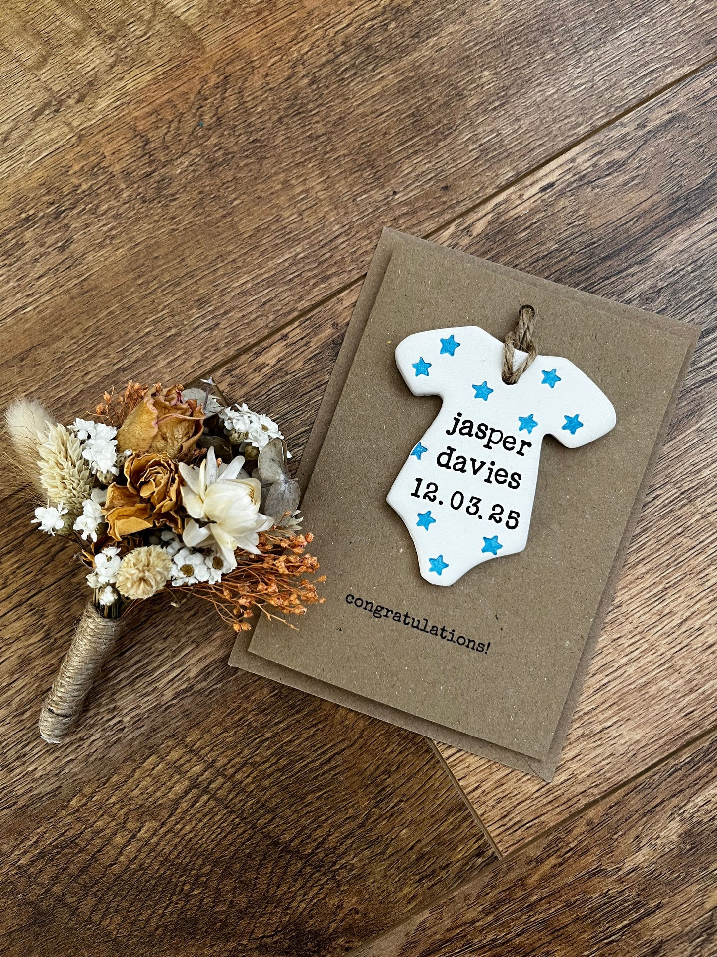 Personalised Clay Baby Keepsake card | New Baby Arrival Gift | new baby gift | new baby keepsake | baby keepsake | personalised nursery baby