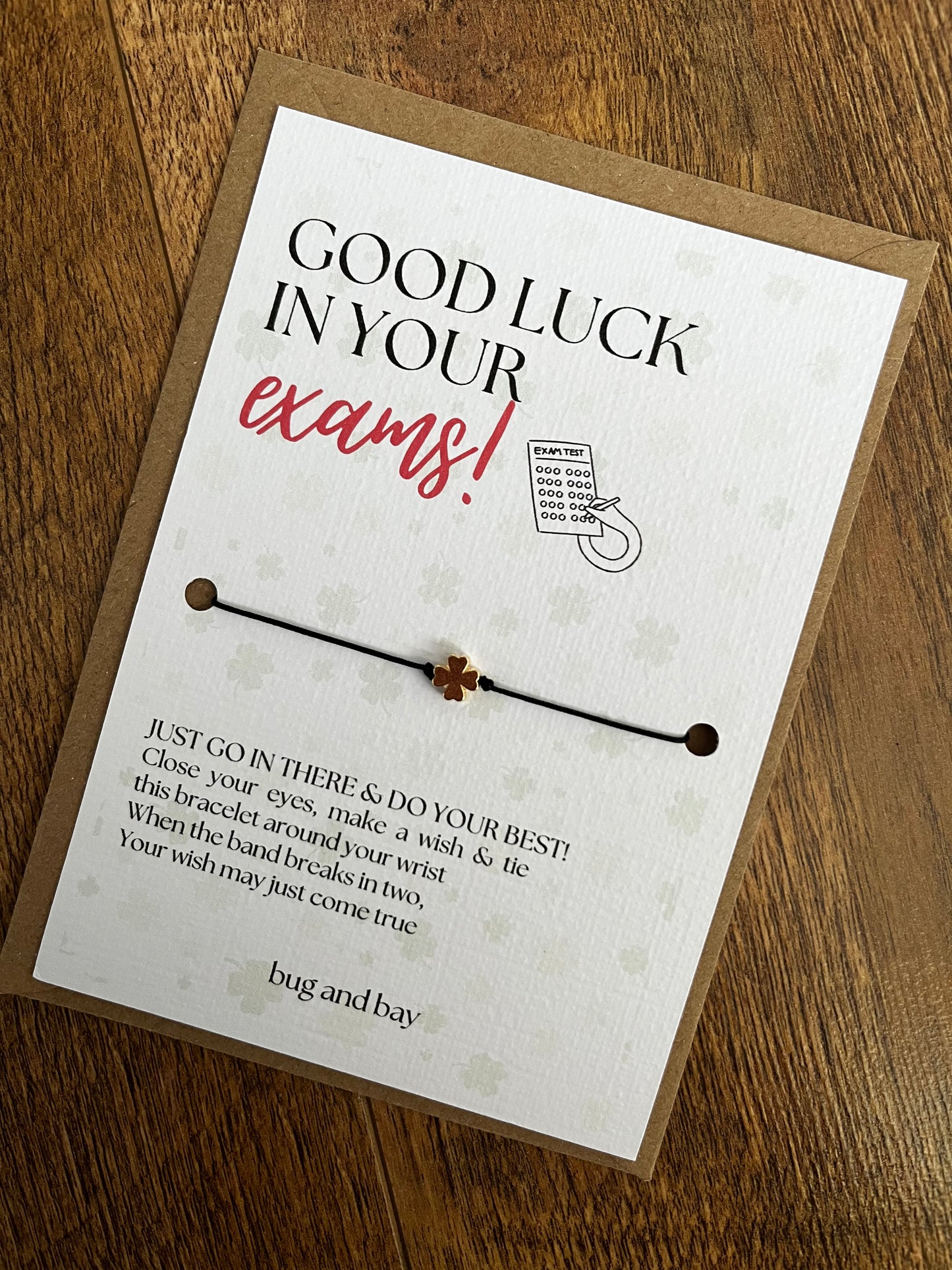 Good luck in your exams wish bracelet