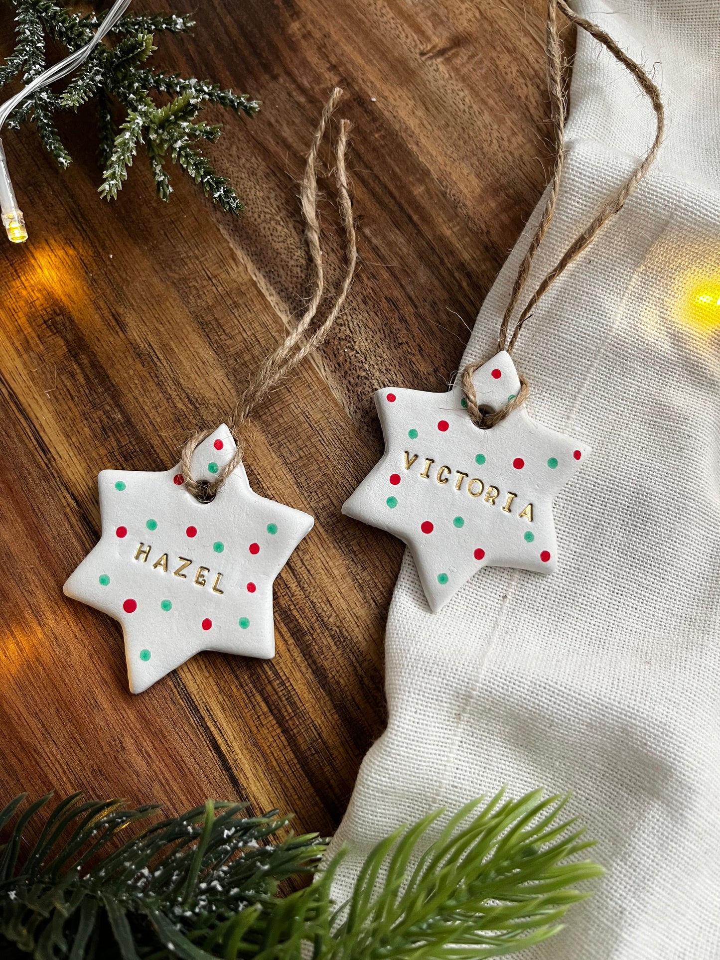 Christmas star bauble / christmas hanging decoration / personalised christmas kids bauble / christmas decor / christmas tree decoration