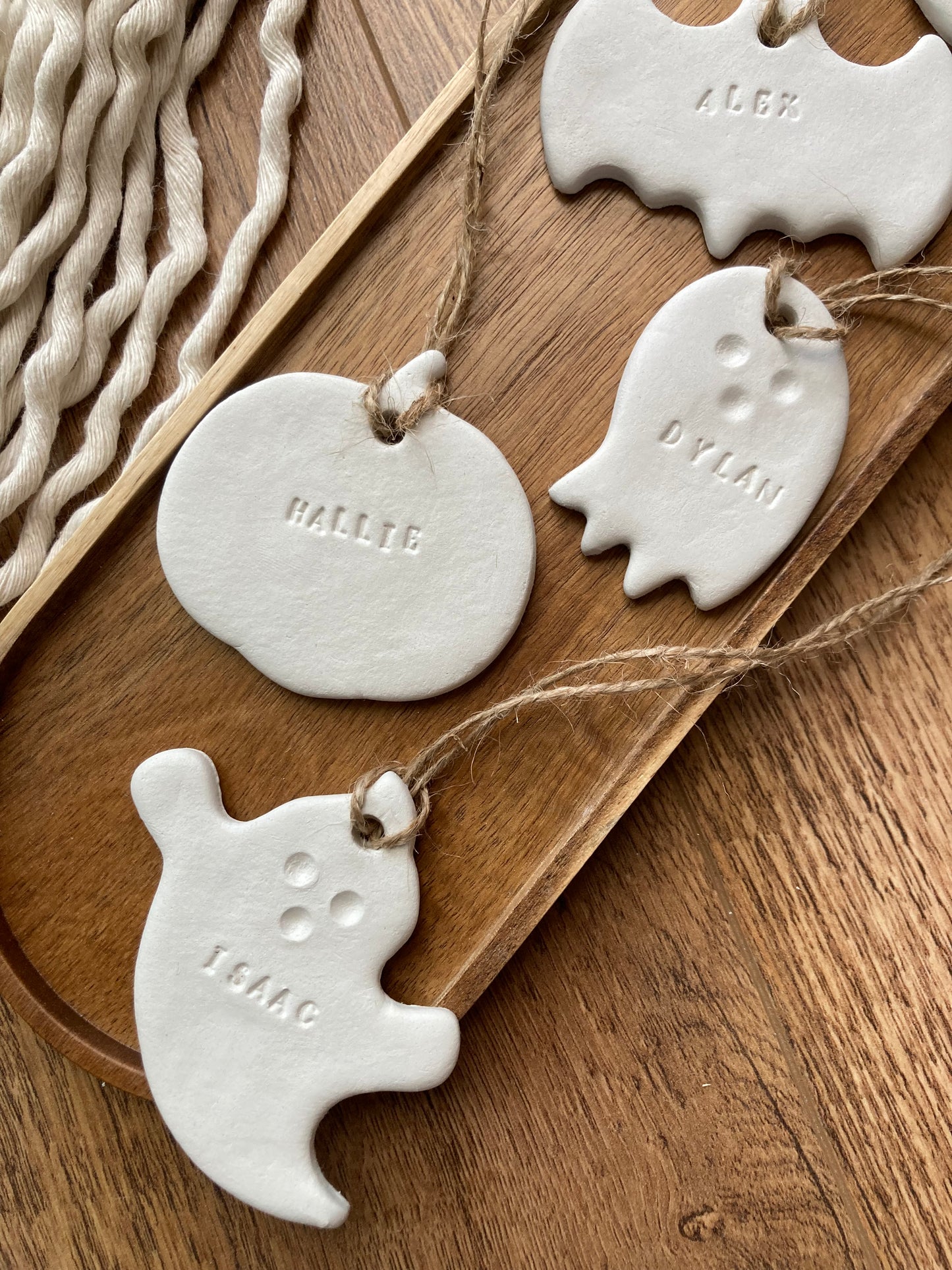 Handmade Personalised Halloween decoration / Halloween decor / Halloween gift / Autumn decoration / Clay pumpkin ghost