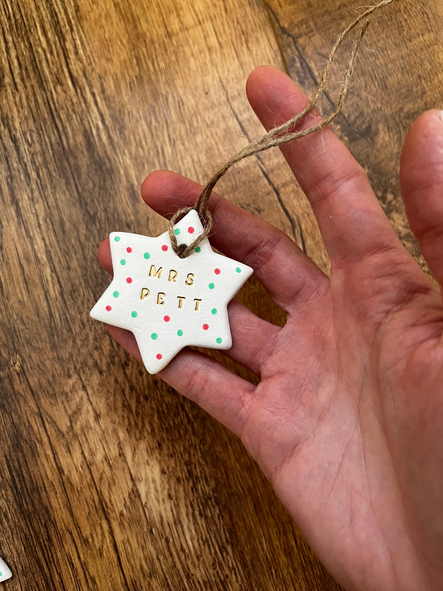 Christmas star bauble / christmas hanging decoration / personalised christmas kids bauble / christmas decor / christmas tree decoration
