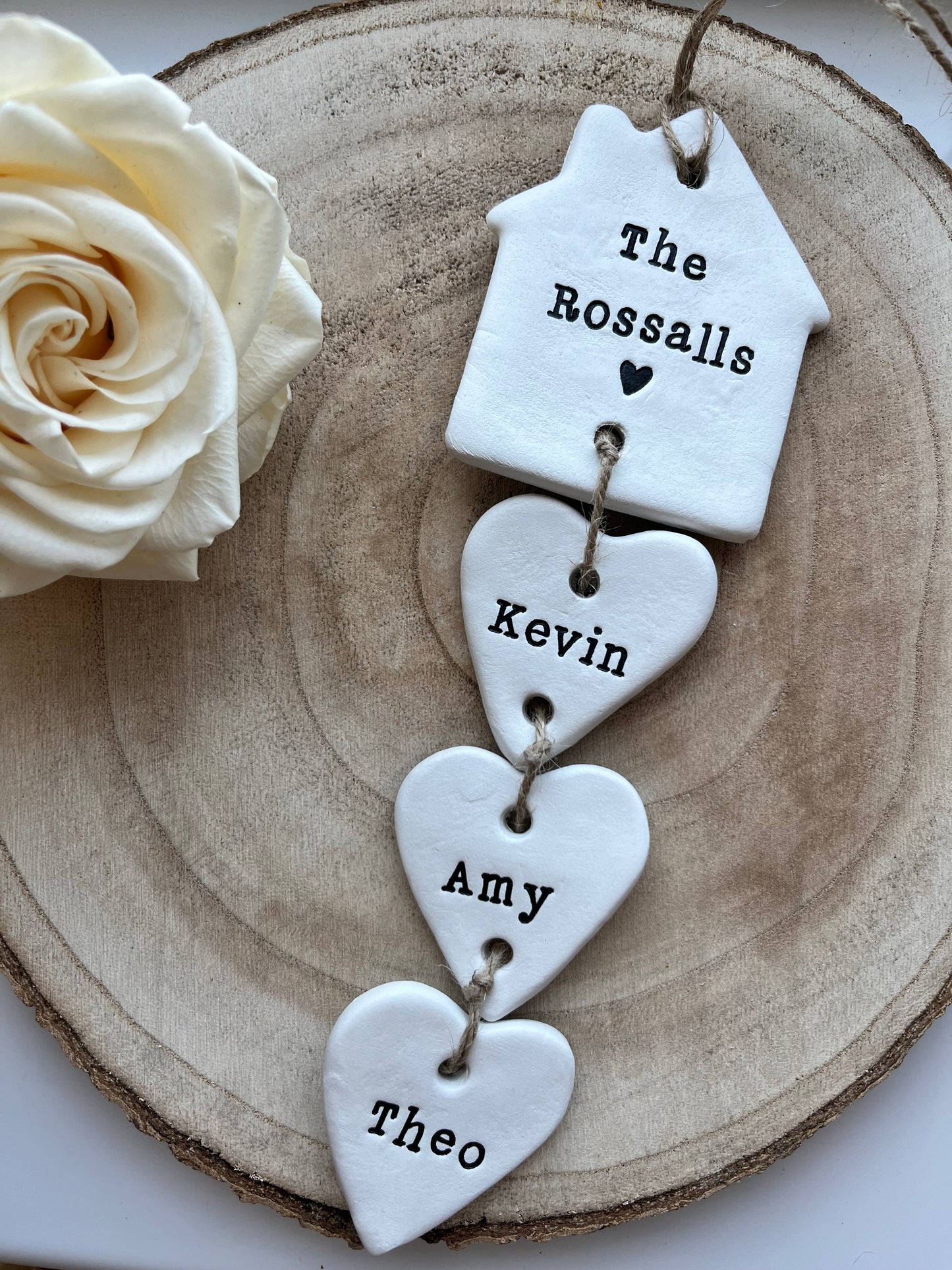 Personalised Our family clay hanging TYPE 2
