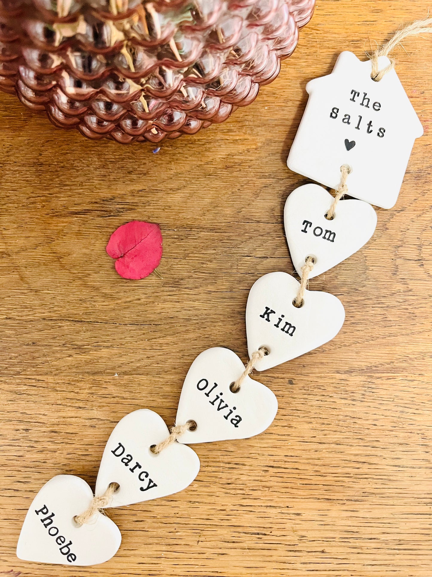 Personalised Our family clay hanging TYPE 2