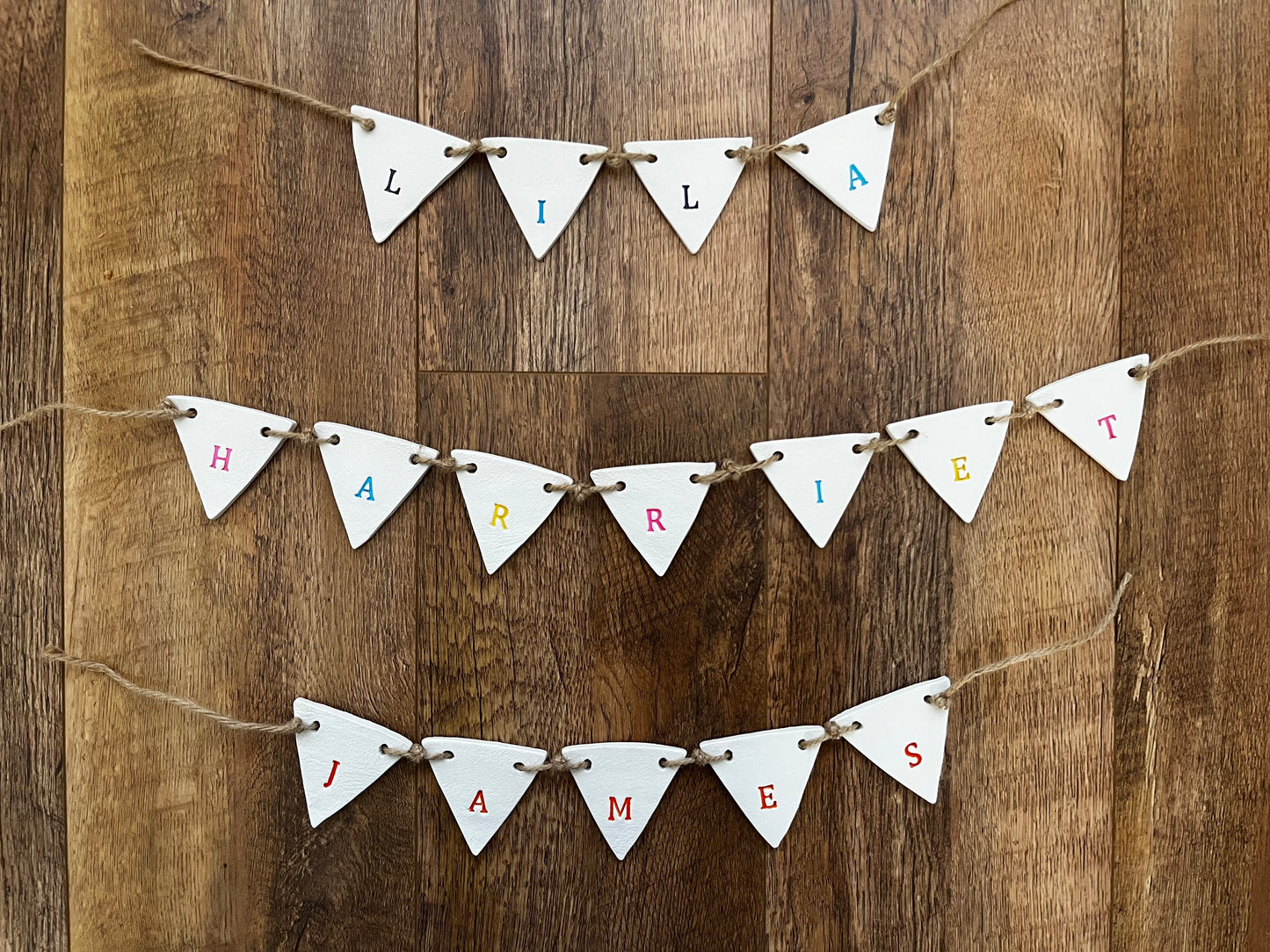Alphabet name triangle bunting