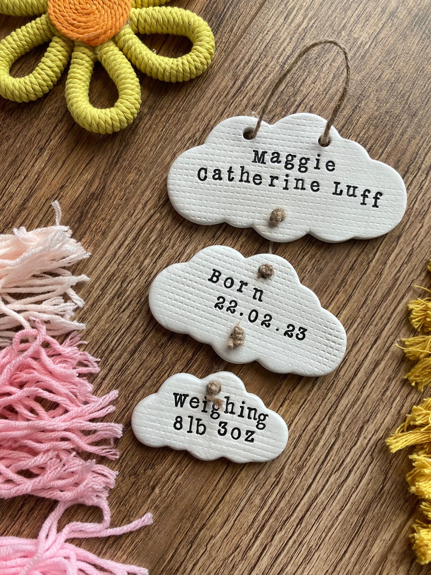 Welcome to the world personalised keepsake - CLOUDS