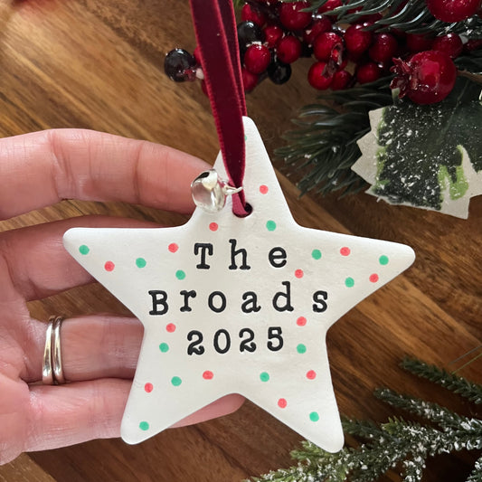 Personalised Christmas Tree Star Decoration