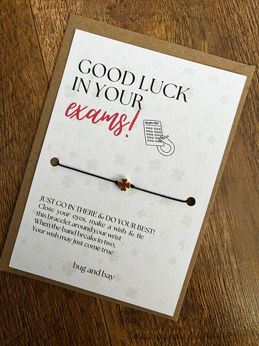 Good luck in your exams wish bracelet