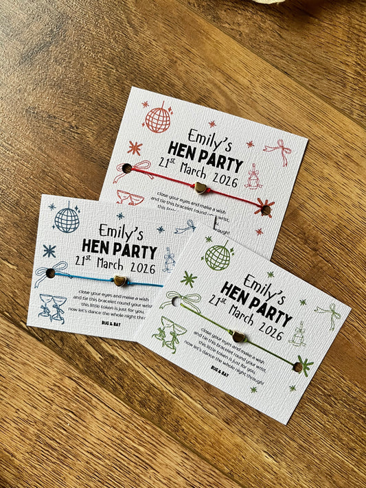 Personalised Hen Party Bracelets