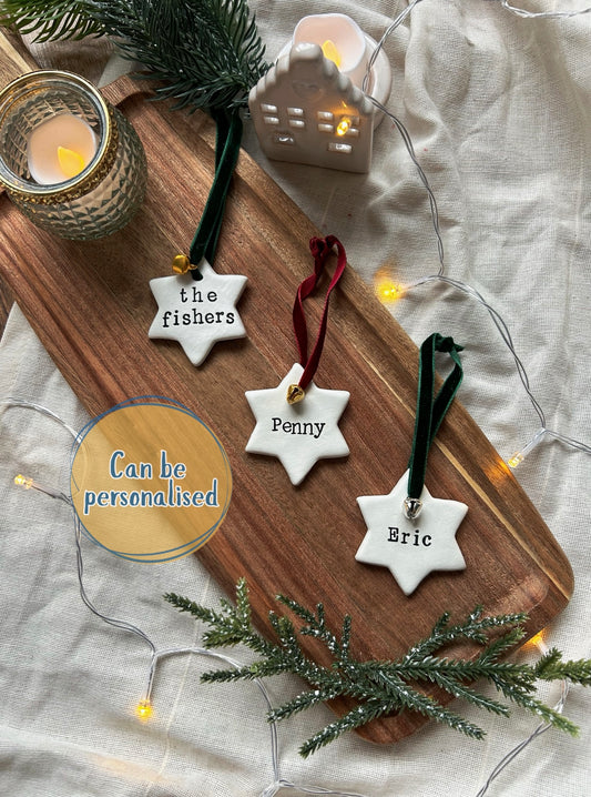 Personalised Christmas Tree Star Decoration