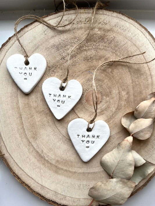 Thank You Clay Heart gift tags TYPE 2