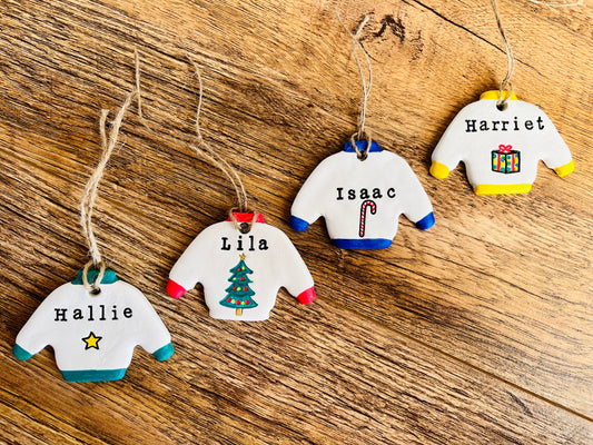 Christmas Jumper bauble / christmas hanging decoration / personalised christmas kids bauble / christmas decor / chrismtas tree decoration