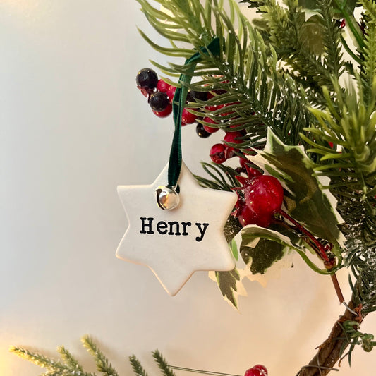 Personalised Christmas Tree Star Decoration