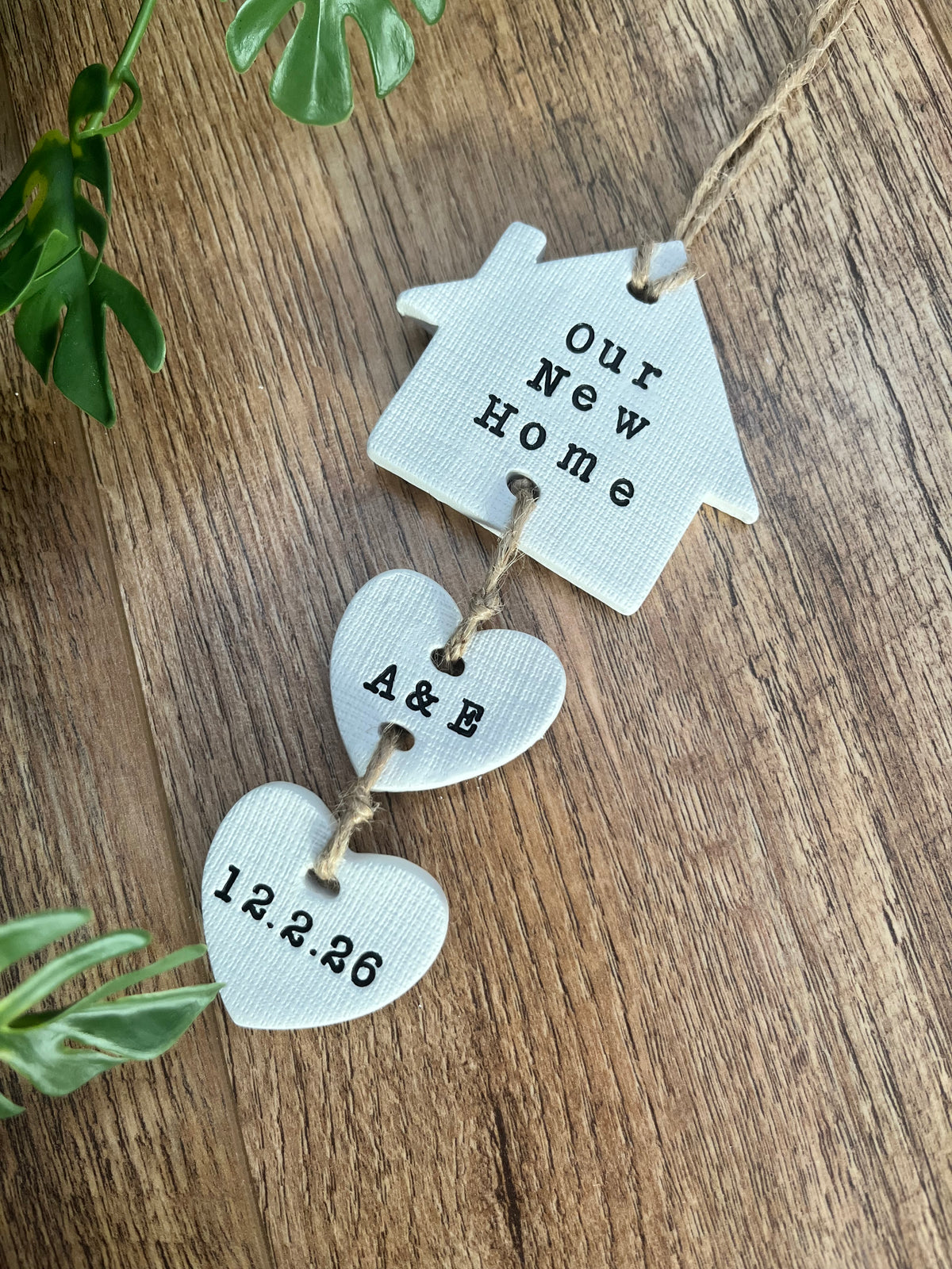 Personalised Clay New Home Ornament, Clay Keepsake gift, First Home Gift, First time Homeowners