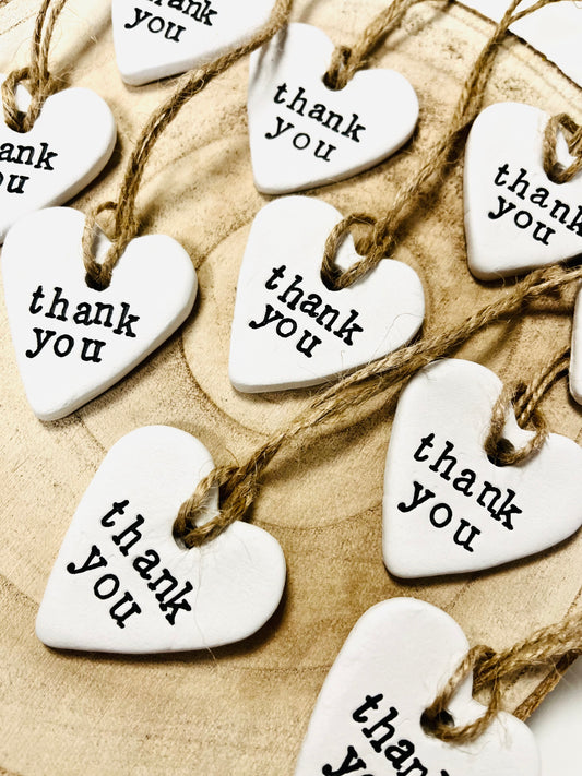 Thank You Clay Heart gift tags