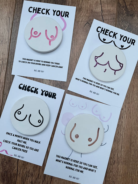 Breast Cancer check your boobies magnet