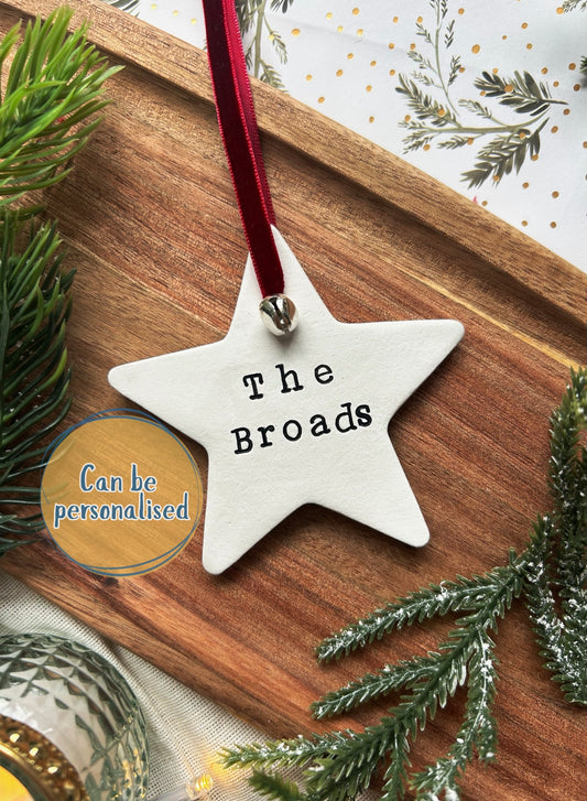 Personalised Christmas Tree Star Decoration