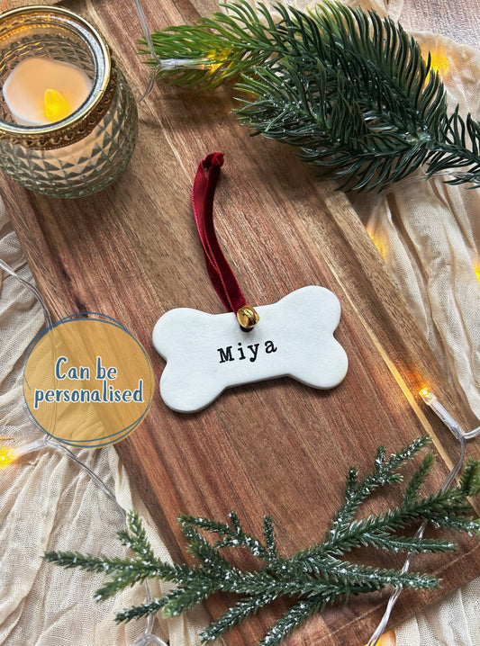Large Personalised Christmas Dog Bone