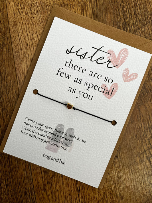 Sister there are so few as special as you wish bracelet