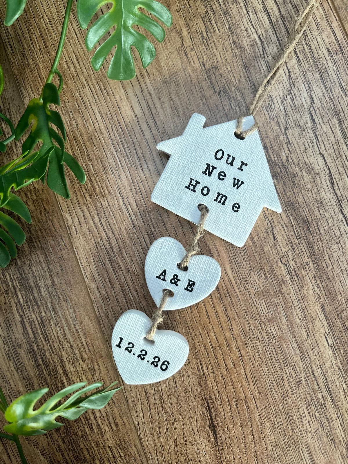 Personalised Clay New Home Ornament, Clay Keepsake gift, First Home Gift, First time Homeowners