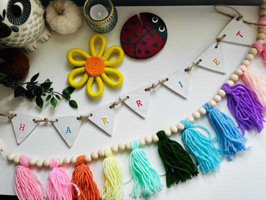 Alphabet name triangle bunting