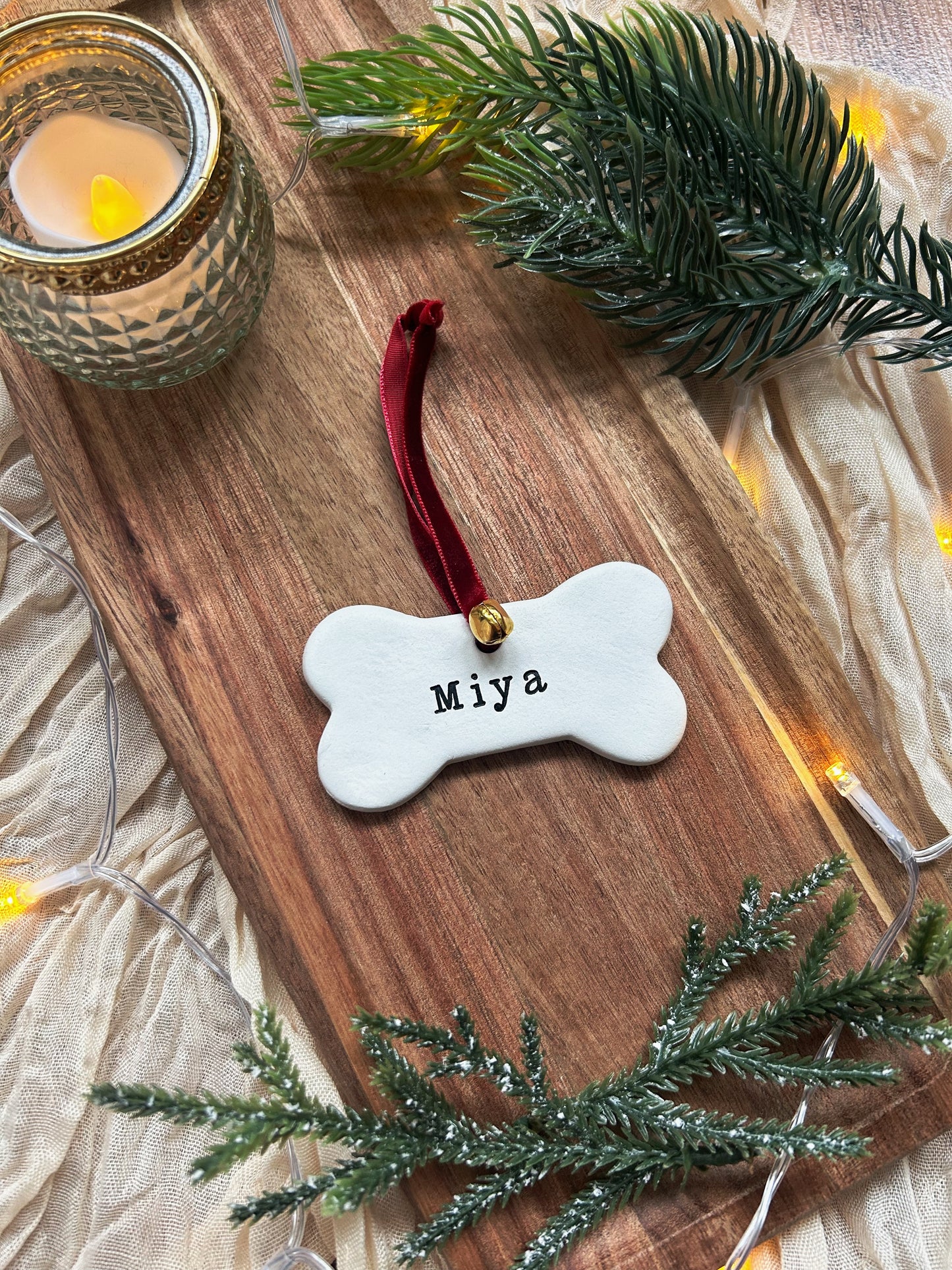 Large Personalised Christmas Dog Bone