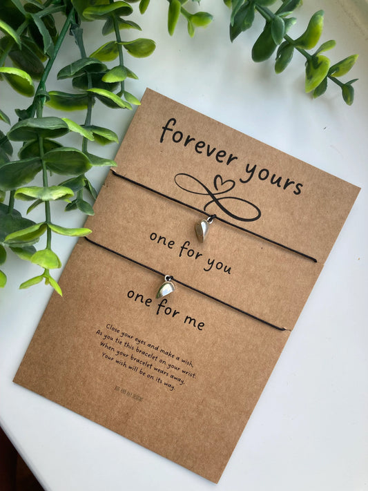 Forever yours matching wish bracelets / Magentic Heart Bracelet