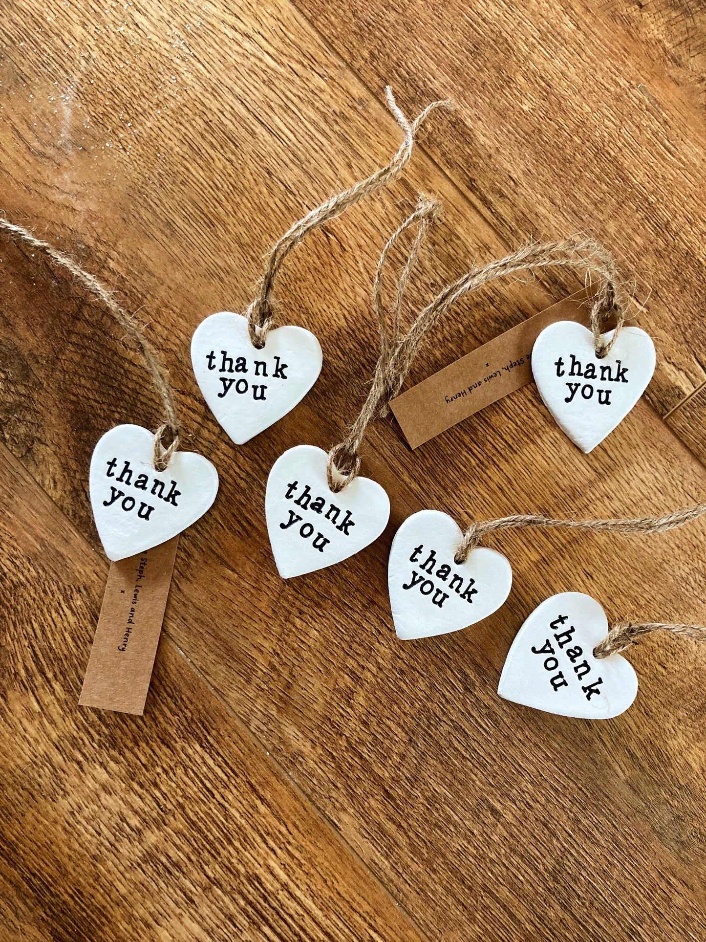 Thank You Clay Heart gift tags