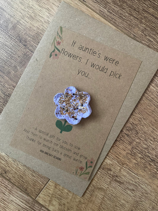 If aunties were flowers seedbomb card