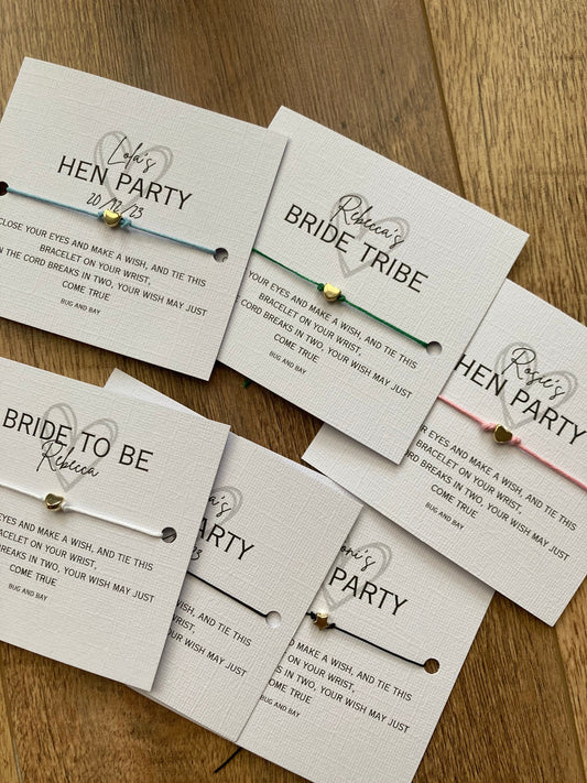 Personalised Hen Party Bracelets