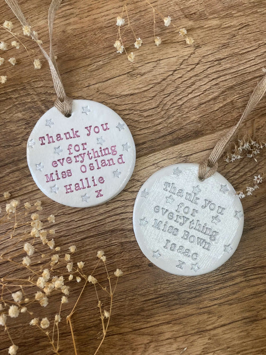 Personalised teacher keepsake