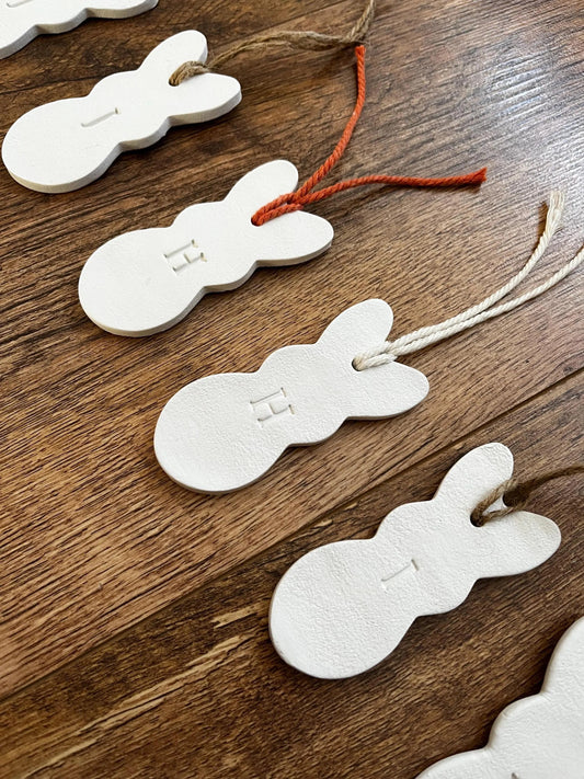 Personalised Initial Easter Bunny Clay Tag | Personalised Easter Bunny Decoration | Easter Tree Bauble | Easter gift | Easter Decoration